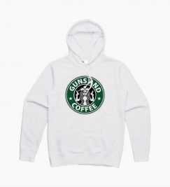 Gun And Coffe Starbuck Logo Parody Hoodie