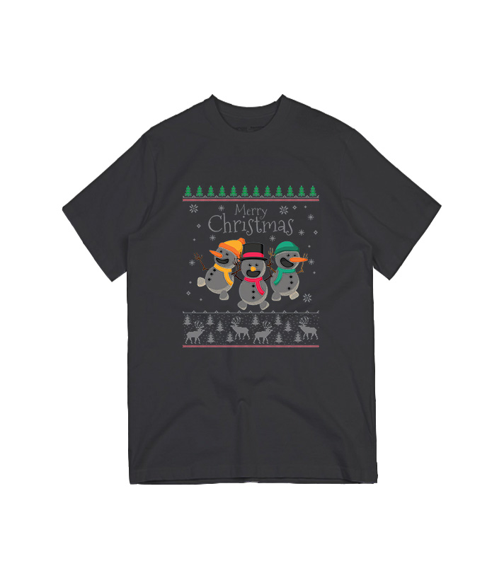 Merry Christmas Smiling Snowmen Slim Fit T-Shirt Merry Christmas Smiling Snowmen Slim Fit T-Shirt