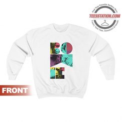 David Bowie Mens White Short Sleeve Colour Saxophone Sweatshirt