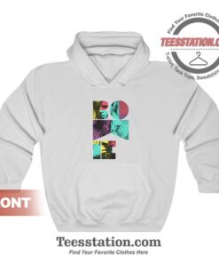 David Bowie Mens White Short Sleeve Colour Saxophone Hoodies