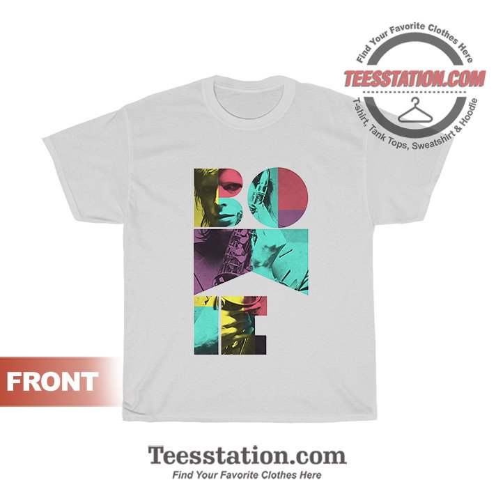 David Bowie Mens White Short Sleeve Colour Saxophone T-Shirt David Bowie Mens White Short Sleeve Colour Saxophone T-Shirt