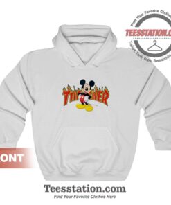 Mickey Mouse X Thrasher Parody Hoodie For Unisex