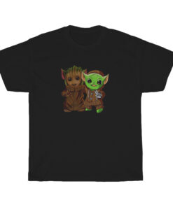Baby Groot And Baby Yoda Hello Christmas T-Shirt
