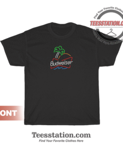Budweiser Neon Sign Design T-Shirt