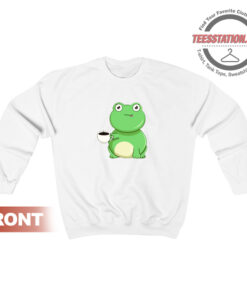 Frog With Cup Of Coffee Sweatshirt