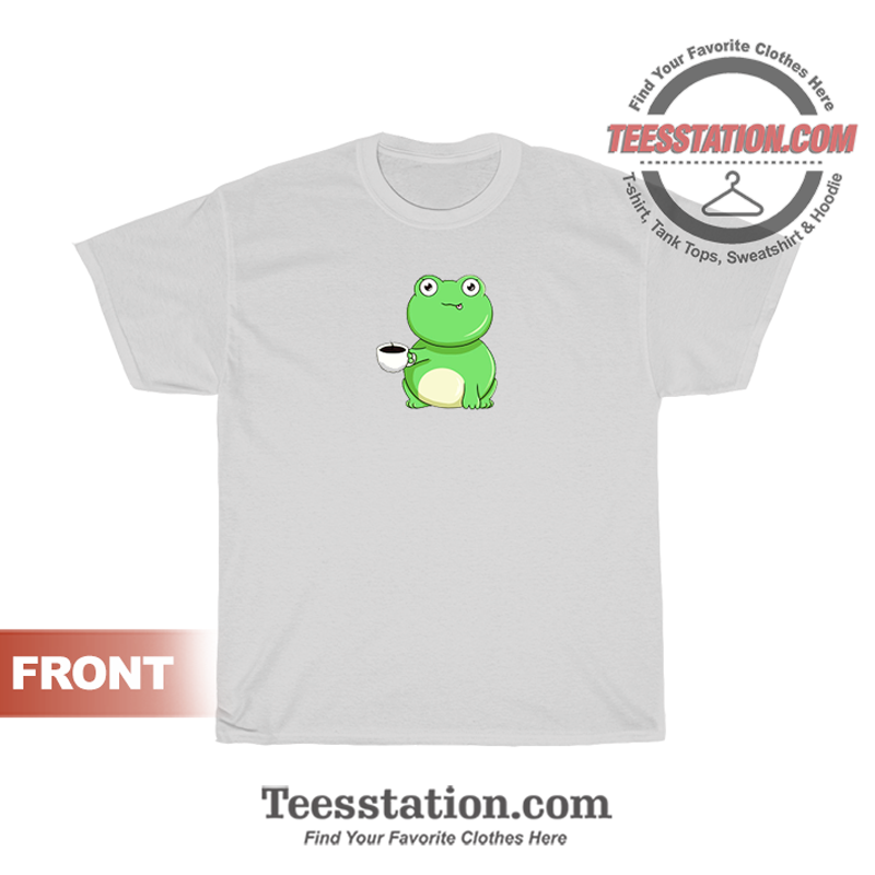 Frog With Cup Of Coffee T-Shirt Frog With Cup Of Coffee T-Shirt