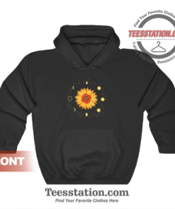 Moon Phases Sunflower Hoodie