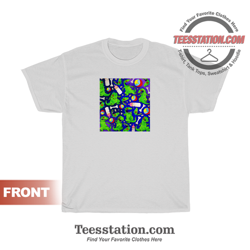 Rugrats Reptar Dinosaur Pattern T-Shirt Rugrats Reptar Dinosaur Pattern T-Shirt