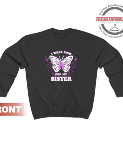 Breast Cancer Awarenes Pink Butterfly Ribbon Sweatshirt