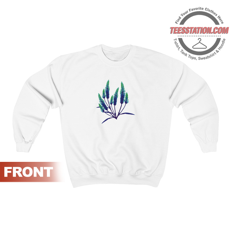 Flower Lavender Minimal Floral Sweatshirt Flower Lavender Minimal Floral Sweatshirt