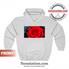 Romantic Red Rose Flower Hoodie