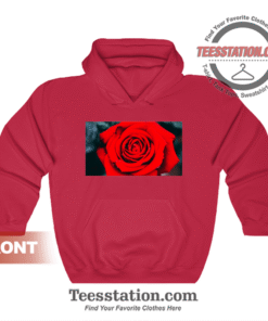 Romantic Red Rose Flower Hoodie