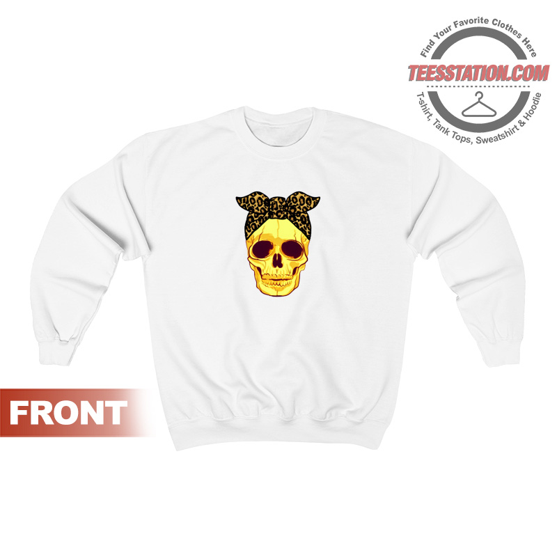 Skull With Bandana Sweatshirt Unisex Skull With Bandana Sweatshirt Unisex