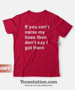 If You Can't Name My Hoes T-Shirt