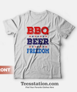 BBQ Beer Freedom America USA Party T-Shirt