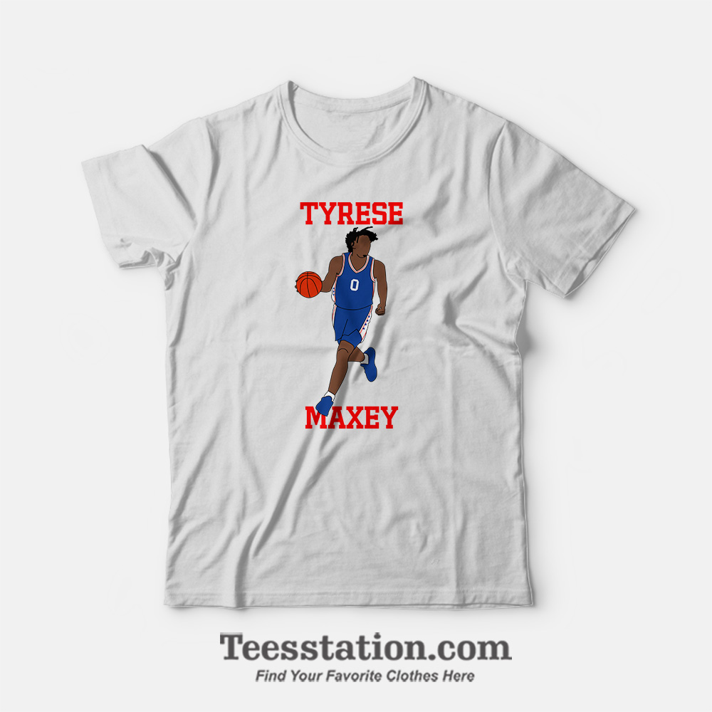 Tyrese Maxey Royale Philadelphia 76ers T-Shirt Tyrese Maxey Royale Philadelphia 76ers T-Shirt