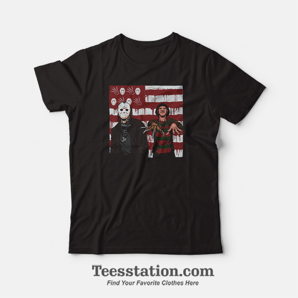 Freddy and Jason Horror Movie Halloween T-Shirt Freddy and Jason Horror Movie Halloween T-Shirt