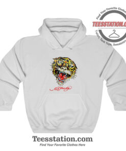 Ed Hardy Tiger Rhinestone Head Hoodie
