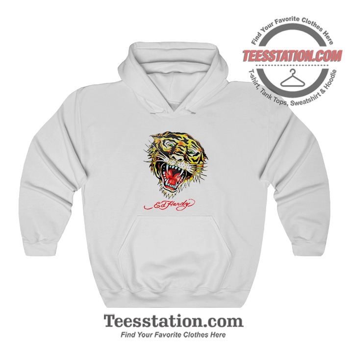 Ed Hardy Tiger Rhinestone Head Hoodie Ed Hardy Tiger Rhinestone Head Hoodie