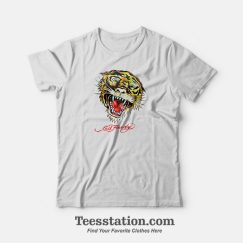 Ed Hardy Tiger Rhinestone Head T-Shirt