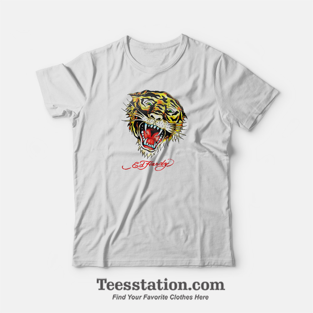 Ed Hardy Tiger Rhinestone Head T-Shirt Ed Hardy Tiger Rhinestone Head T-Shirt