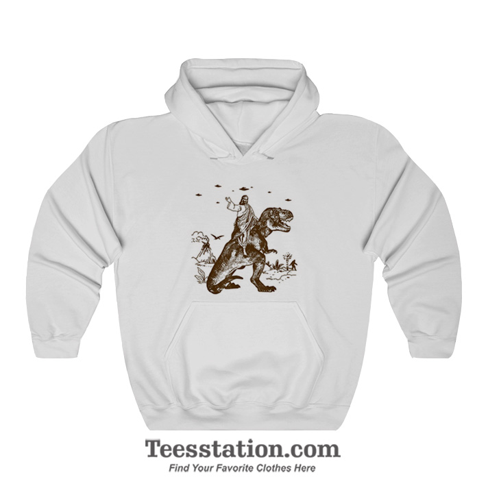 Jesus Riding Dinosaur Hoodie Jesus Riding Dinosaur Hoodie