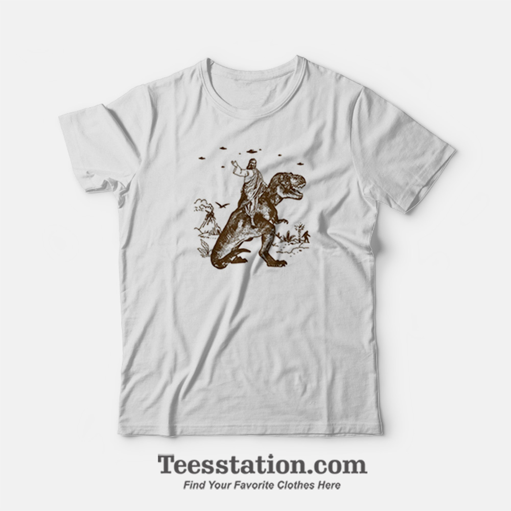 Jesus Riding Dinosaur T-Shirt Jesus Riding Dinosaur T-Shirt