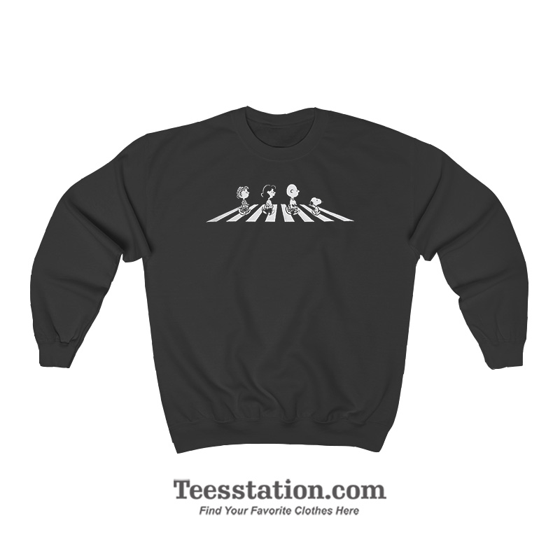 Peanuts In Abbey Road The Beatles Parody Sweatshirt Peanuts In Abbey Road The Beatles Parody Sweatshirt