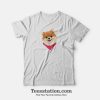 Shiba Face With Red Ribbon T-Shirt