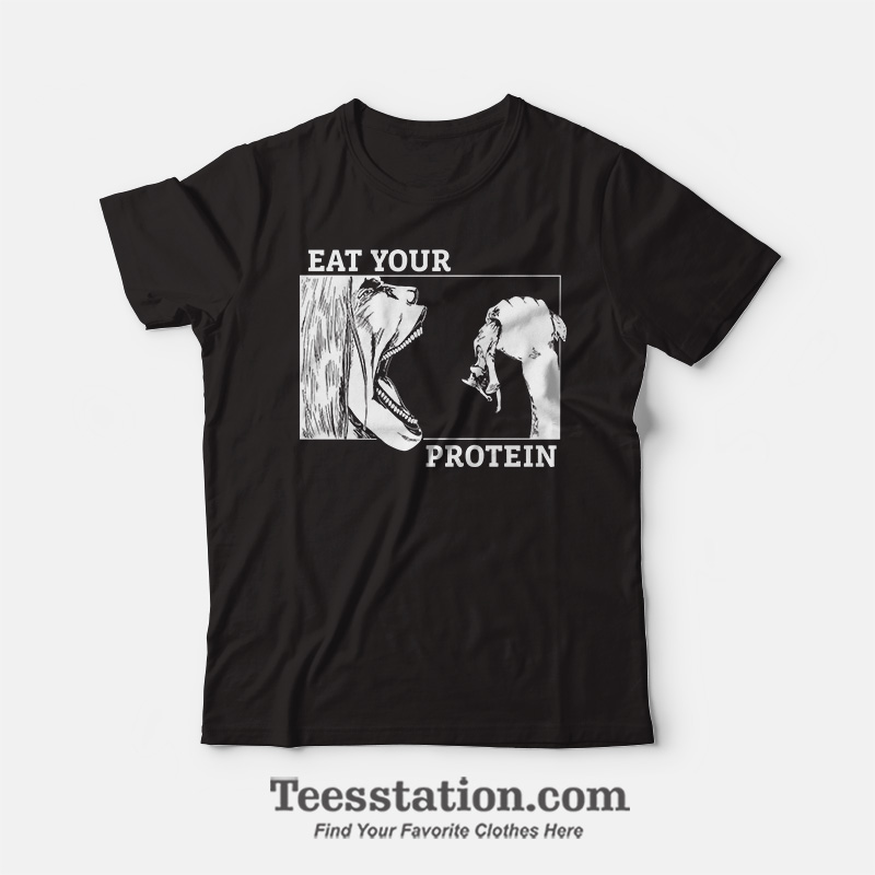 Attack On Titan Eat Your Protein Anime GYM T-Shirt Attack On Titan Eat Your Protein Anime GYM T-Shirt