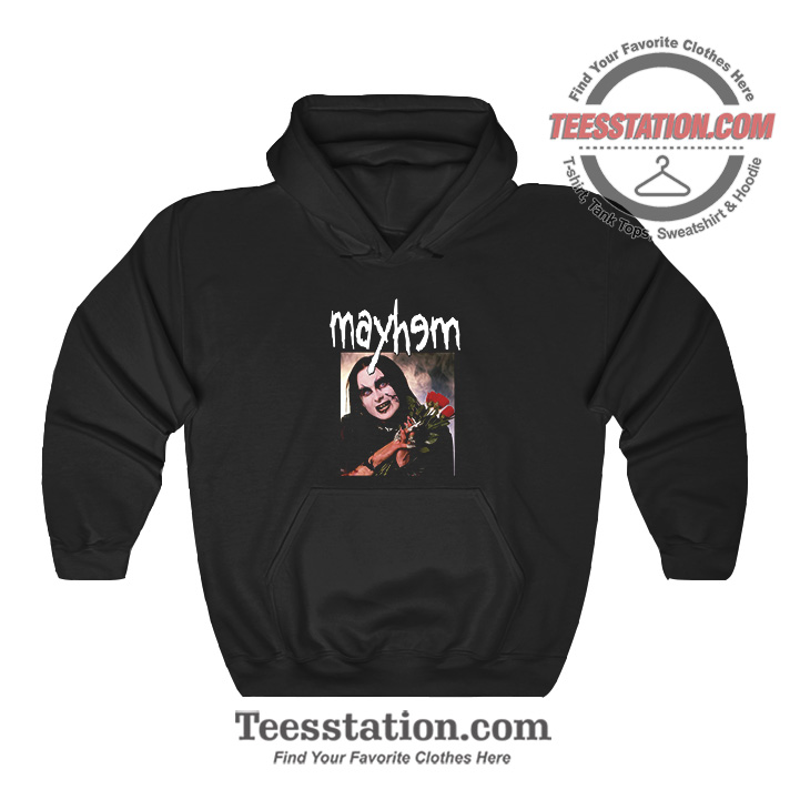 Mayhem Album Poster Parody Hoodie Mayhem Album Poster Parody Hoodie