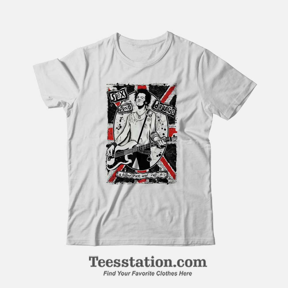 Sid Vicious Sex And Drug Poster T-Shirt Sid Vicious Sex And Drug Poster T-Shirt