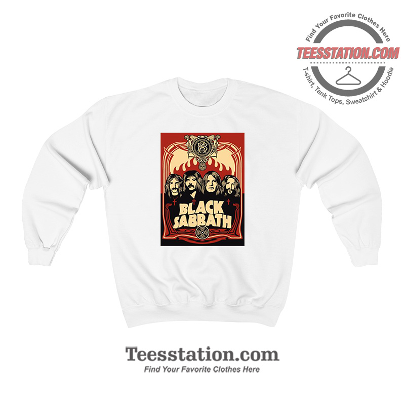 Black Sabbath Red Flames Poster Sweatshirt Black Sabbath Red Flames Poster Sweatshirt