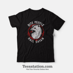 Bite People Hail Satan Pentagram T-Shirt