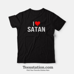 I Love Satan Heart Devil T-Shirt For Unisex