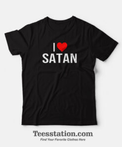 I Love Satan Heart Devil T-Shirt For Unisex