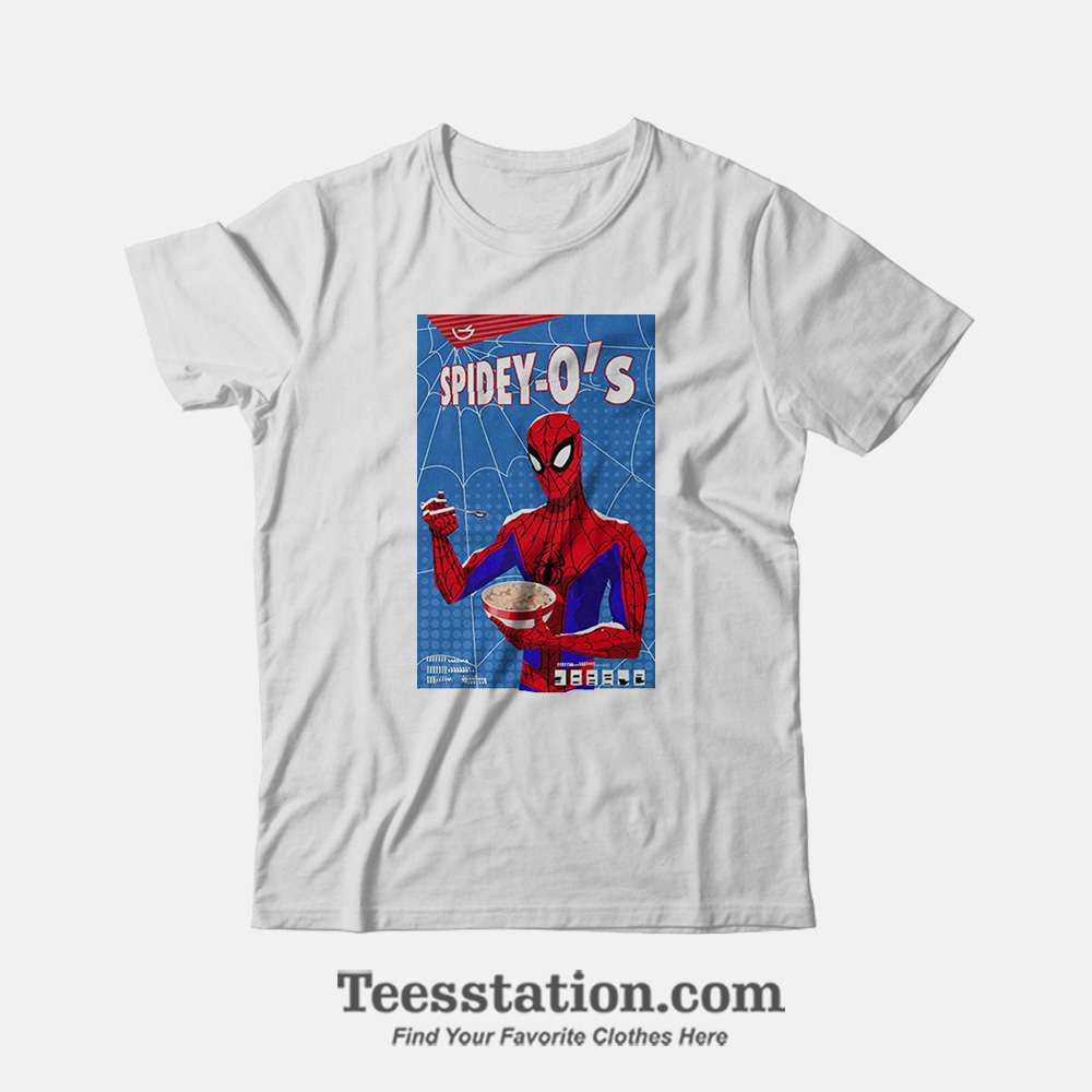 Marvel Spider Verse Spidey Eat Cereal T-Shirt Marvel Spider Verse Spidey Eat Cereal T-Shirt