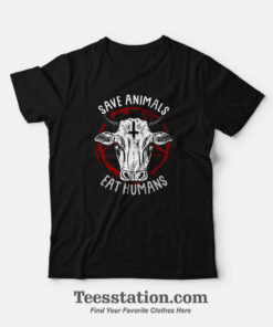 Save Animals Eat Humans Pentagram T-Shirt