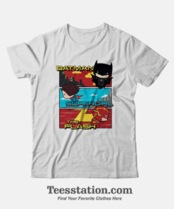 Justice League Chibi Trio Superhero Funny T-Shirt