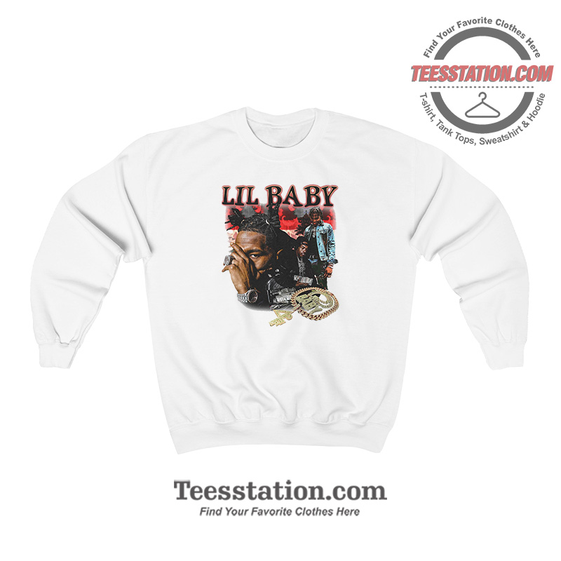 Lil Baby Diamond Chain Vintage Sweatshirt For Unisex Lil Baby Diamond Chain Vintage Sweatshirt For Unisex