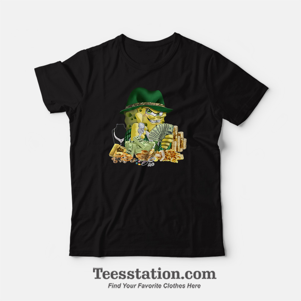 Gangster SpongeBob Rich Funny T-Shirt For Unisex Gangster SpongeBob Rich Funny T-Shirt For Unisex