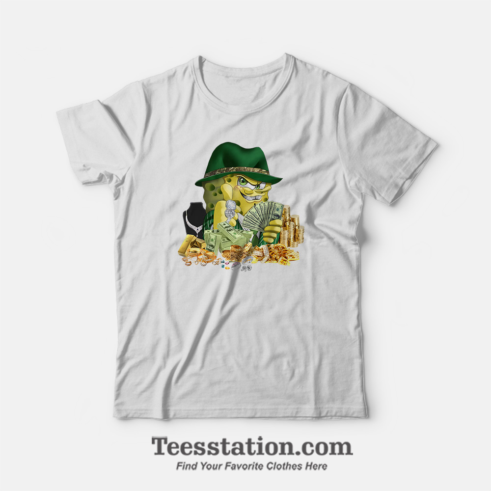 Gangster SpongeBob Rich Funny T-Shirt For Unisex Gangster SpongeBob Rich Funny T-Shirt For Unisex