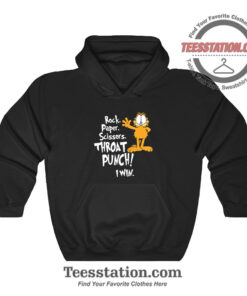 Garfield Rock Paper Throat Punch I Win Funny Hoodie