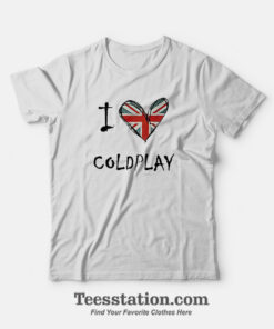 I Love Coldplay Unite Kingdom Flag Parody T-Shirt