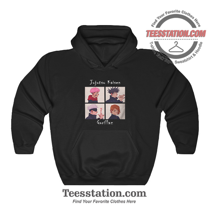 Jujutsu Kaisen X Gorillaz Main Characters Parody Hoodie Jujutsu Kaisen X Gorillaz Main Characters Parody Hoodie