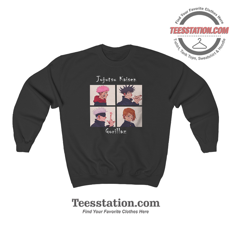 Jujutsu Kaisen X Gorillaz Main Characters Parody Sweatshirt Jujutsu Kaisen X Gorillaz Main Characters Parody Sweatshirt