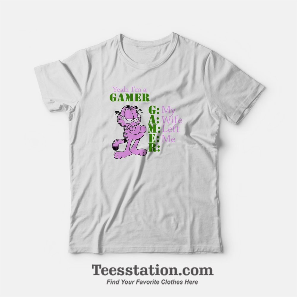 Garfield Yeah I'm A Gamer Funny T-Shirt Garfield Yeah I'm A Gamer Funny T-Shirt