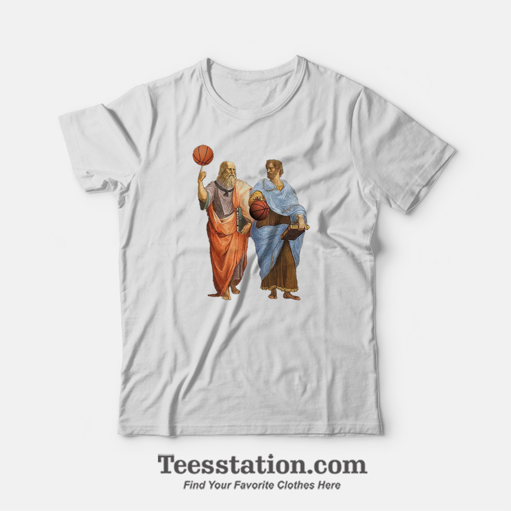 Plato And Aristotle In Epic Basketball T-Shirt Plato And Aristotle In Epic Basketball T-Shirt